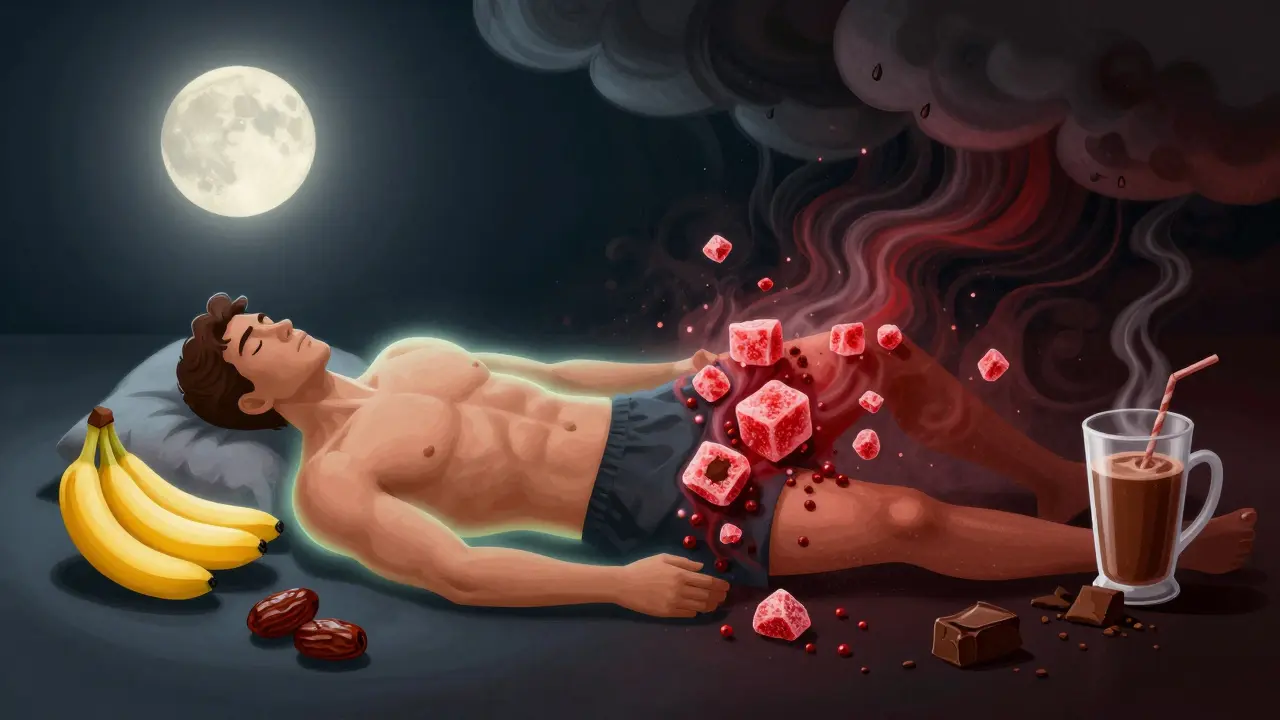 Split illustration showing athlete with natural nutrition on one side and energy drink chaos on the other.