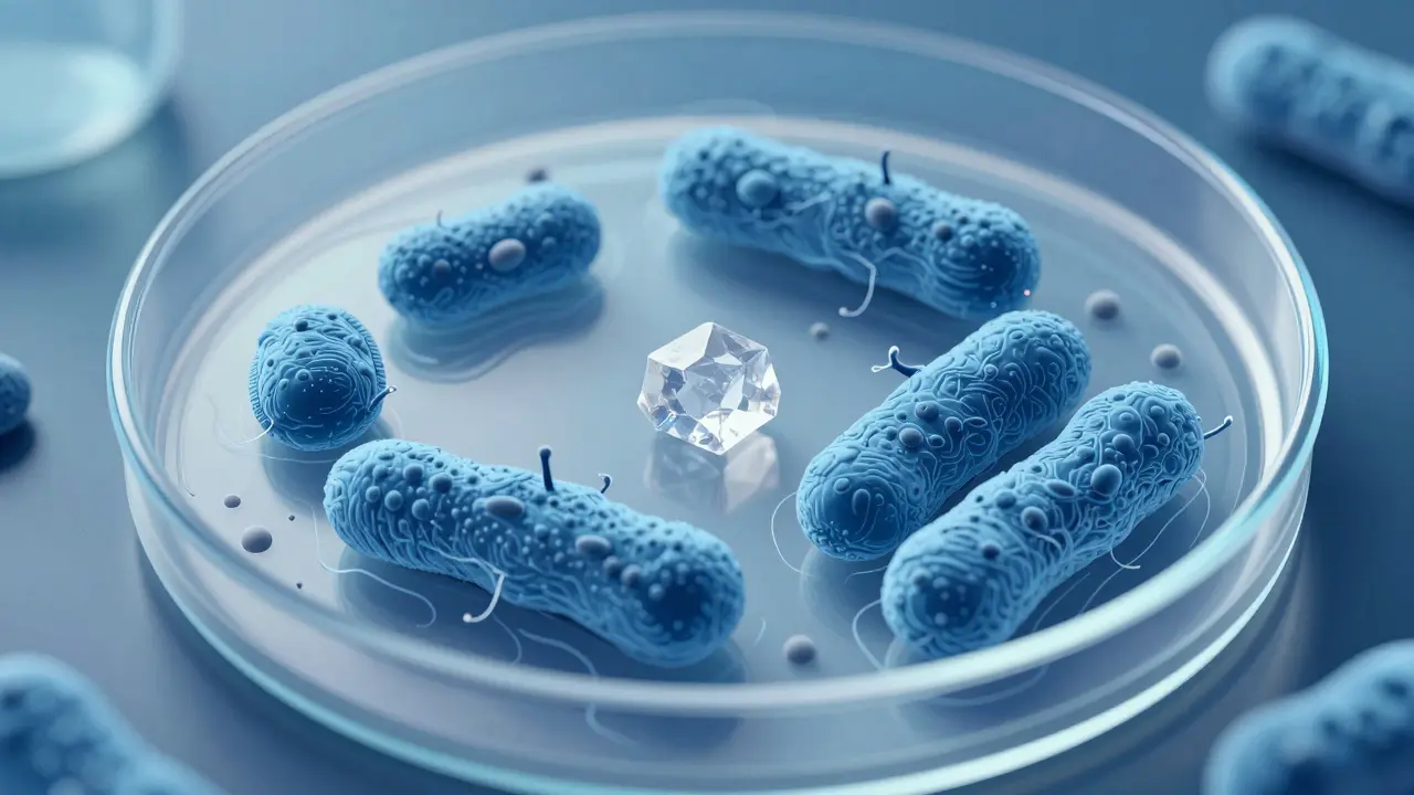 Microscopic view of gut bacteria affected by sucralose