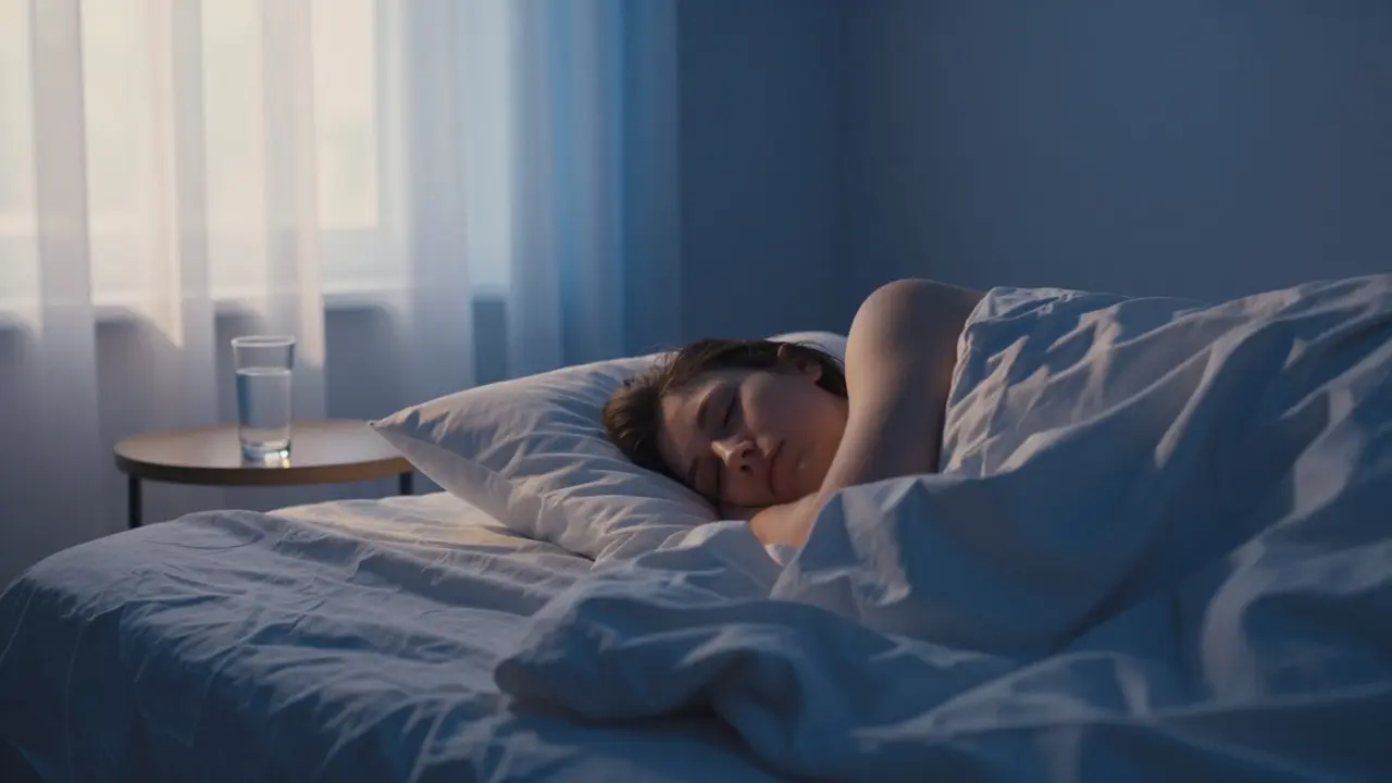 Peaceful bedroom scene with morning light suggesting good sleep